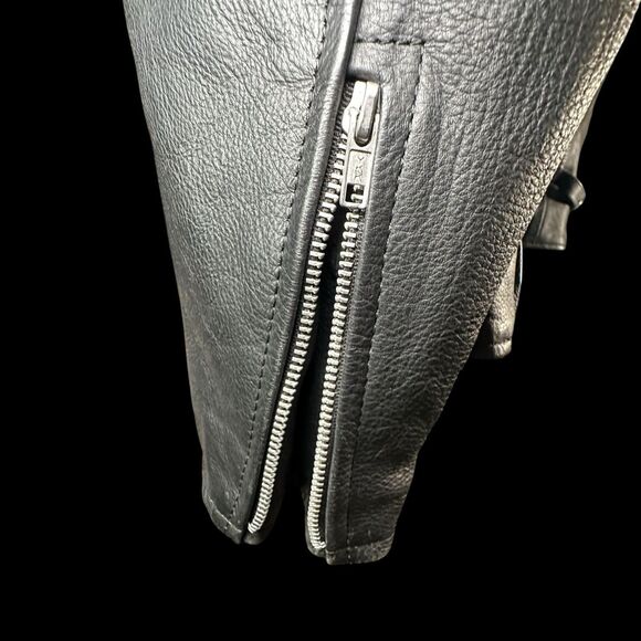 Black BIG & TALL Jamin Leather Jacket Size 56 w/ Zip-out Thermal Liner Striped - Picture 14 of 16